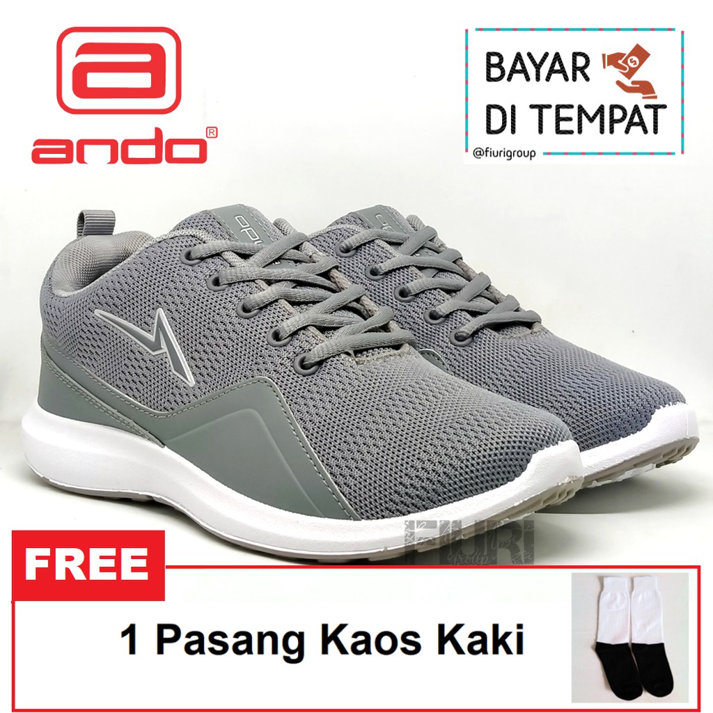 FIURI – ANDO ORIGINAL - REYNOLD 38-43 ABU ABU - SEPATU KETS PRIA - SEPATU SNEAKERS PRIA - SEPATU OLAHRAGA SPORT PRIA - SEPATU CASUAL KANVAS - SEPATU JOGGING LARI FITNESS GYM SENAM PRIA - SEPATU ANAK LAKI-LAKI COWOK - SEPATU SEKOLAH BERTALI SD SMP SMA