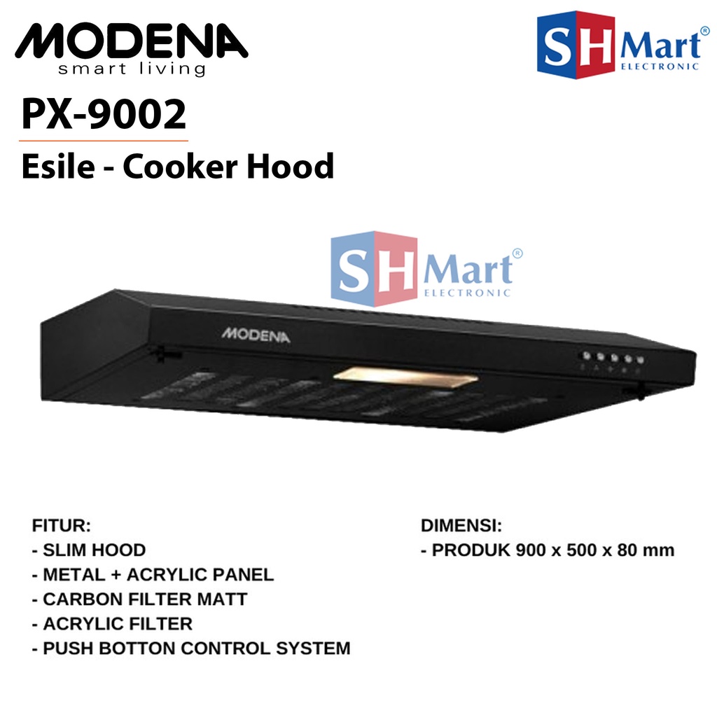 COOKER HOOD MODENA 90 CM SLIM PX-9002 PENGHISAP ASAP DAPUR PX9002 (MEDAN)