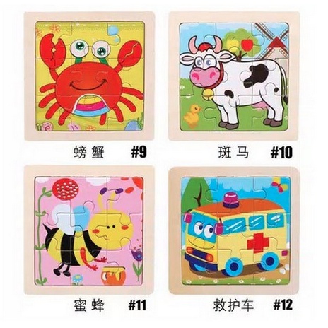 MINI WOODEN PUZZLE Anak Puzzle Kayu jigsaw puzzle Kubus Mainan Edukasi Murah