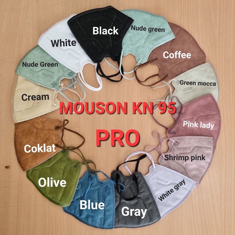 Masker Kn95 KN 95  Pro Mouson  Wemask Shumu 5D Mix Soft Warna Warni  Hitam Putih 5 PLY Prptective Di