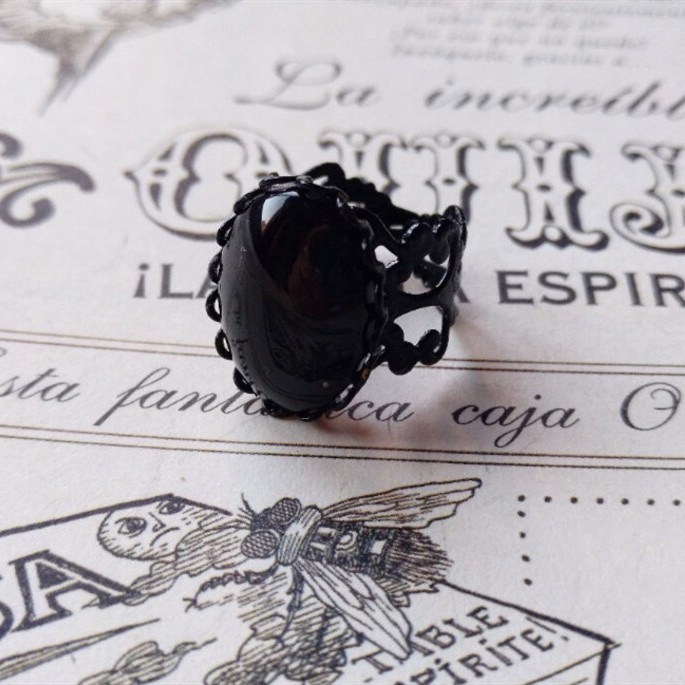 Fashion Gothic Stones Ring 8501