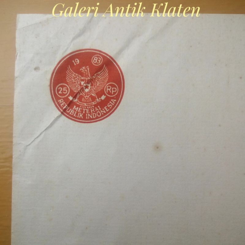 

Kertas Segel Kosong Tahun 1983 single,double rangkap Ber-materai Rp 25 Rupiah Asli lama kuno surat
