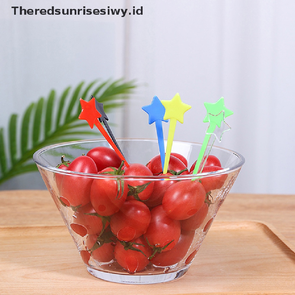 # Alat Pemotong Buah # 200 / 600pcs Garpu Buah / Kue / Snack / Dessert Mini Bentuk Pentagram Untuk Anak