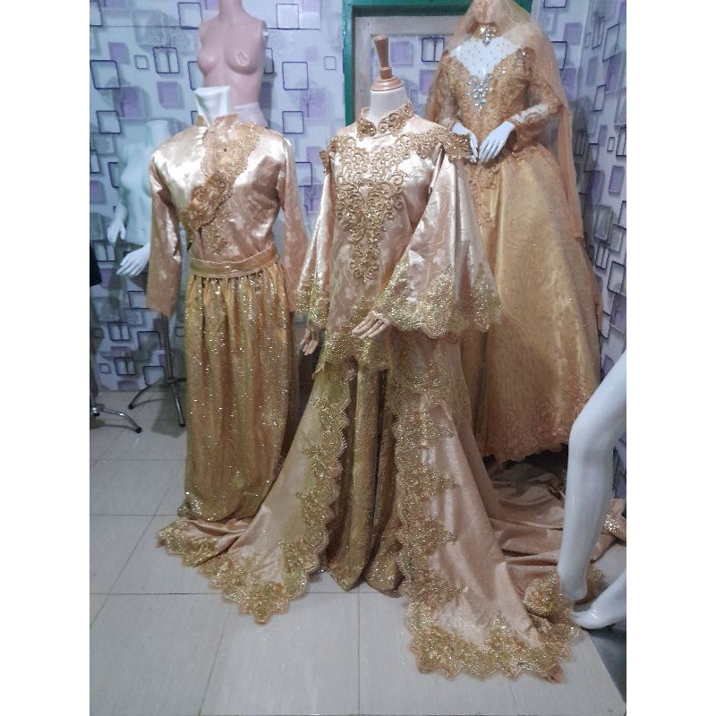 baju adat bugis modern pengantin gold