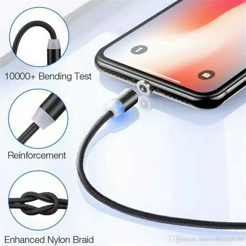 Kabel Data Magnetic 3 in 1 X Cable Magnetic Micro USB Iphone Type-C Kabel Data Magnet