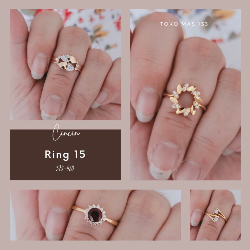 WAJIB TANYA STOK Realpic Cincin Emas Asli Kadar 375-420 | Ring 15 | Part 3