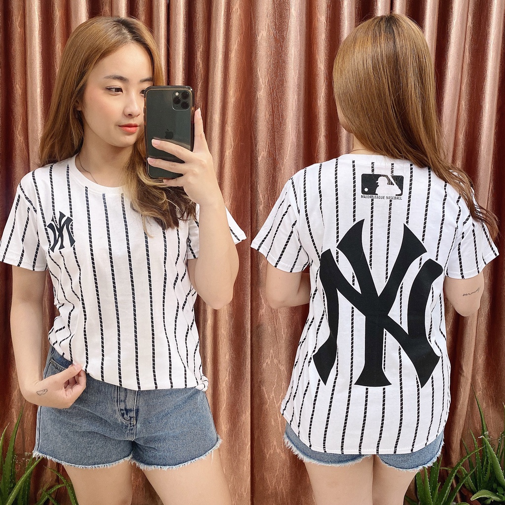 KC008 HanJyou Kaos Wanita Lengan Pendek KingCup NY New Yankees Baseball Full Print Dewasa-2