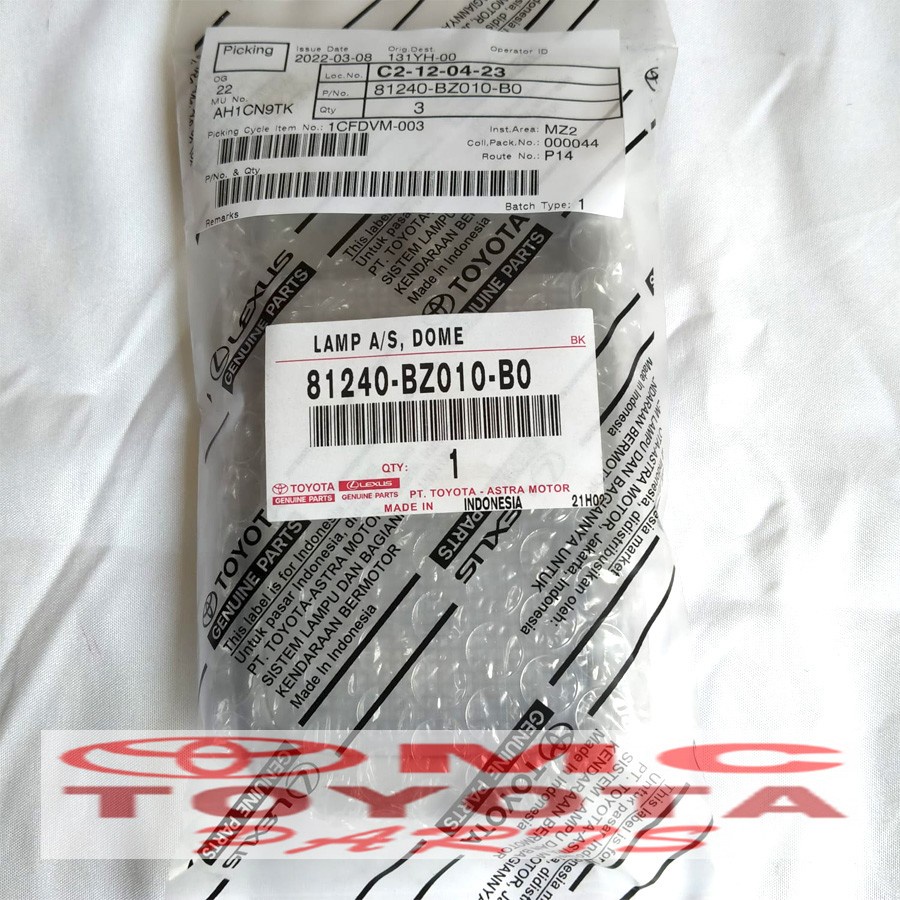 Lampu Flapon / Lampu Kabin Tengah Avanza Calya Rush 81240-BZ010-B0