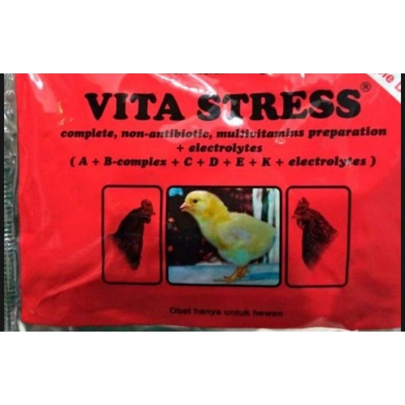 1dus vita stress 40bks vitastress 200 gram obat vitamin ayam nafsu makan cegah sakit stres pindah kandang perubahan cuaca anak dewasa asli medion