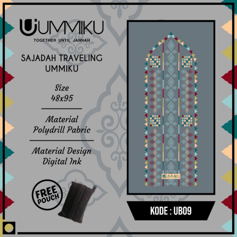 Sajadah Travel Anak UMMIKU / Sajadah Lipat Motif Anak Anak / Sajadah Travelling-Basic 9