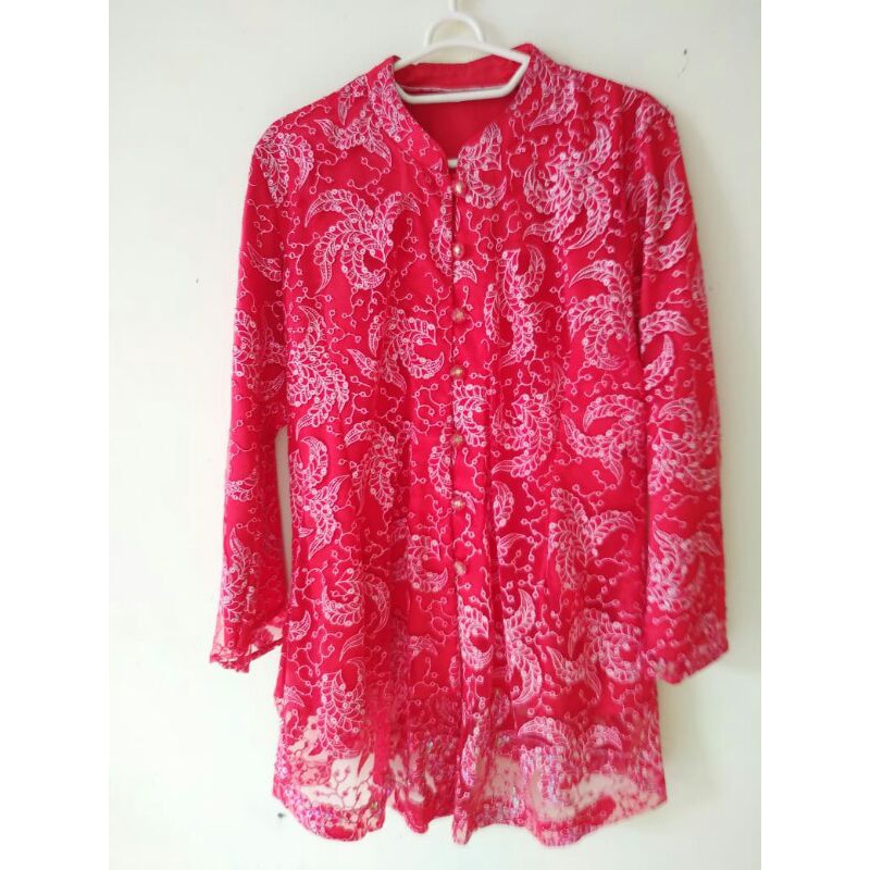 ATASAN KEBAYA BROKAT MERAH