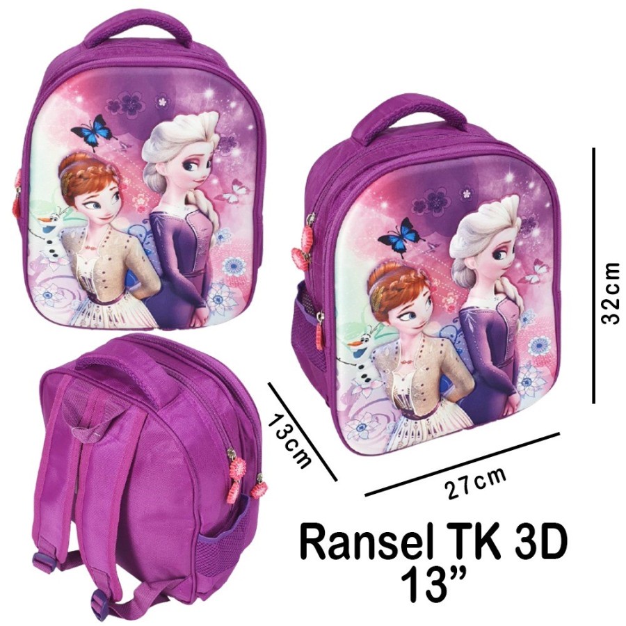 PROMO 10.10 RANSEL TIMBUL TERMURAH Tas Anak Sekolah TK Perempuan LILAC MAHKOTA LILY 3D TIMBUL IMPORT