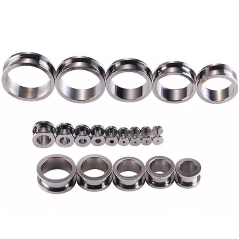 piercing xupingtitanium silver / earplug silver / pirsing telinga silver