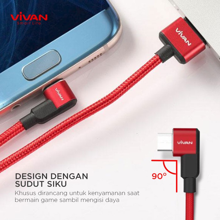 Kabel Data Micro USB Android VIVAN BWM100 2.4A - 1M