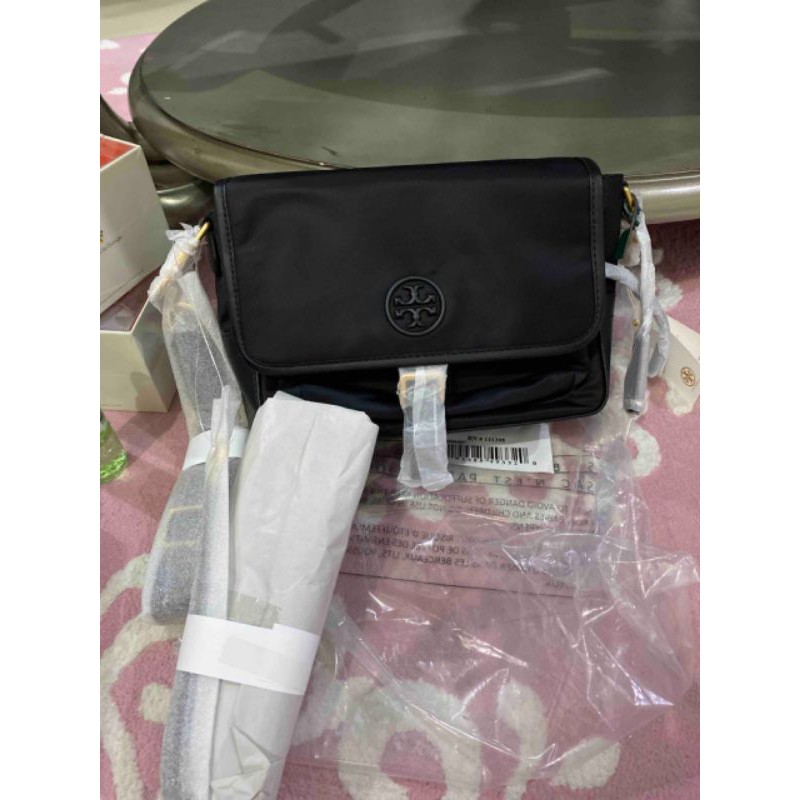 TAS TORY BURCH PERRY NYLON BLACK LOGO
