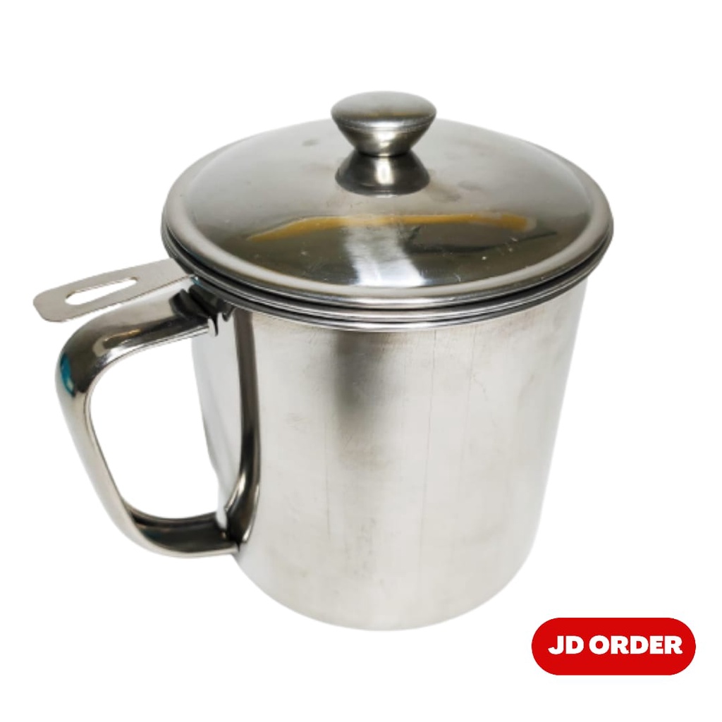 Oil Pot Stainless Steel Wadah Penyaring Minyak Goreng 1.2 Liter