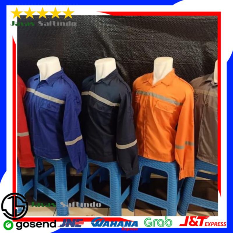 Baju Safety Lengan Panjang atau Baju Proyek Model Atasan 