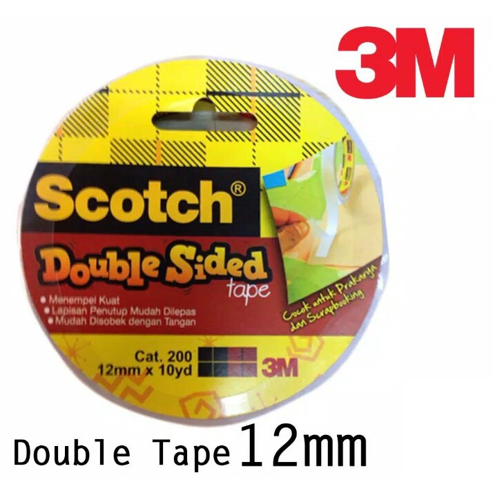 

Double Sided Tape Solatip Lakban 12 mm X 100 yard Cat 200 3M SCOTCH