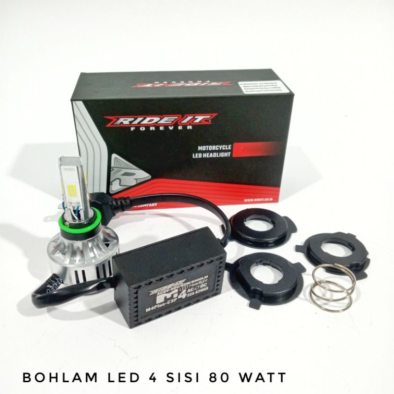 BOHLAM LAMPU LED MOTOR 3 SISI 4 SISI DOP LED M3 M4 60 WATT 80 WATT RIDE IT BEAT TIGER VARIO VIXION UNIVERSAL-4 Sisi 80 Watt