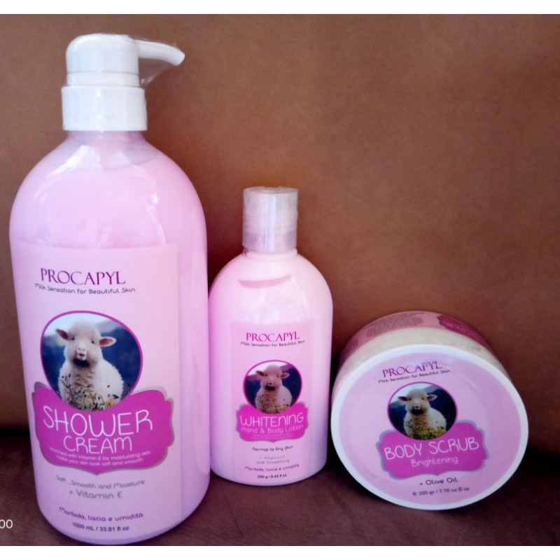 Paket procapyl kambing sabun 1ltr lotion 250gr dan scrub 220gr