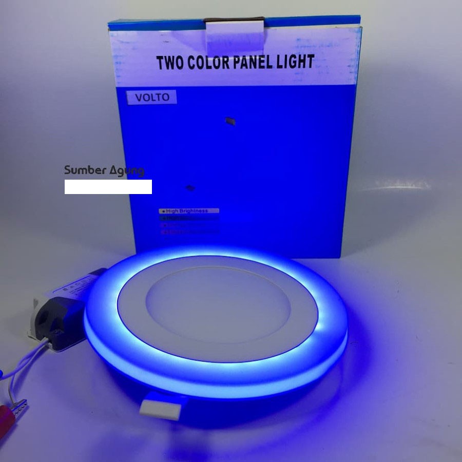 Two Color Panel Light Downlight LED 2 Warna Biru Putih Volto 6W 3W