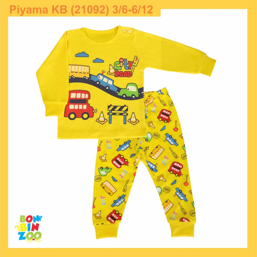 Bonbinzoo Setelan piyama anak panjang mix POLOS MOTIF SNI 0-12 Bulan setelan baju anak / baju bayi