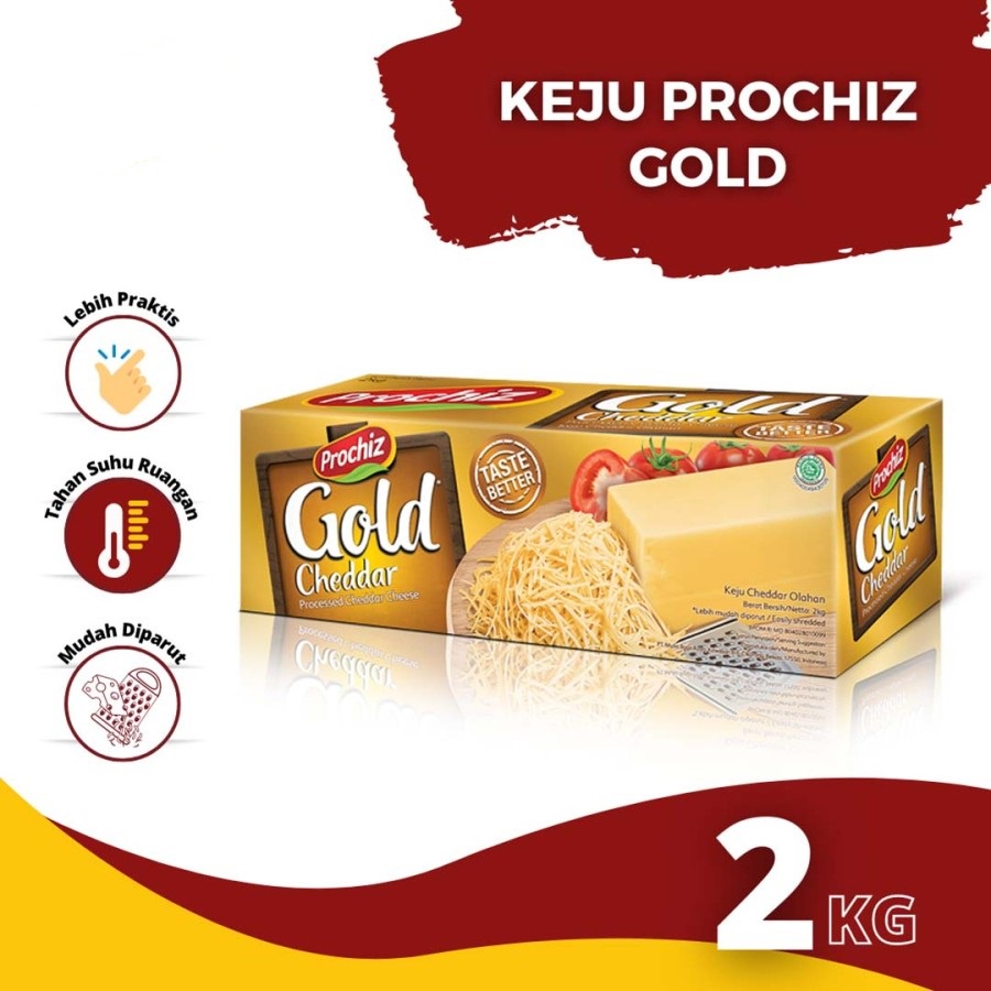 KEJU CHEDAR PROCHIZ GOLD 2KG CHEDDAR CHEESE HALAL