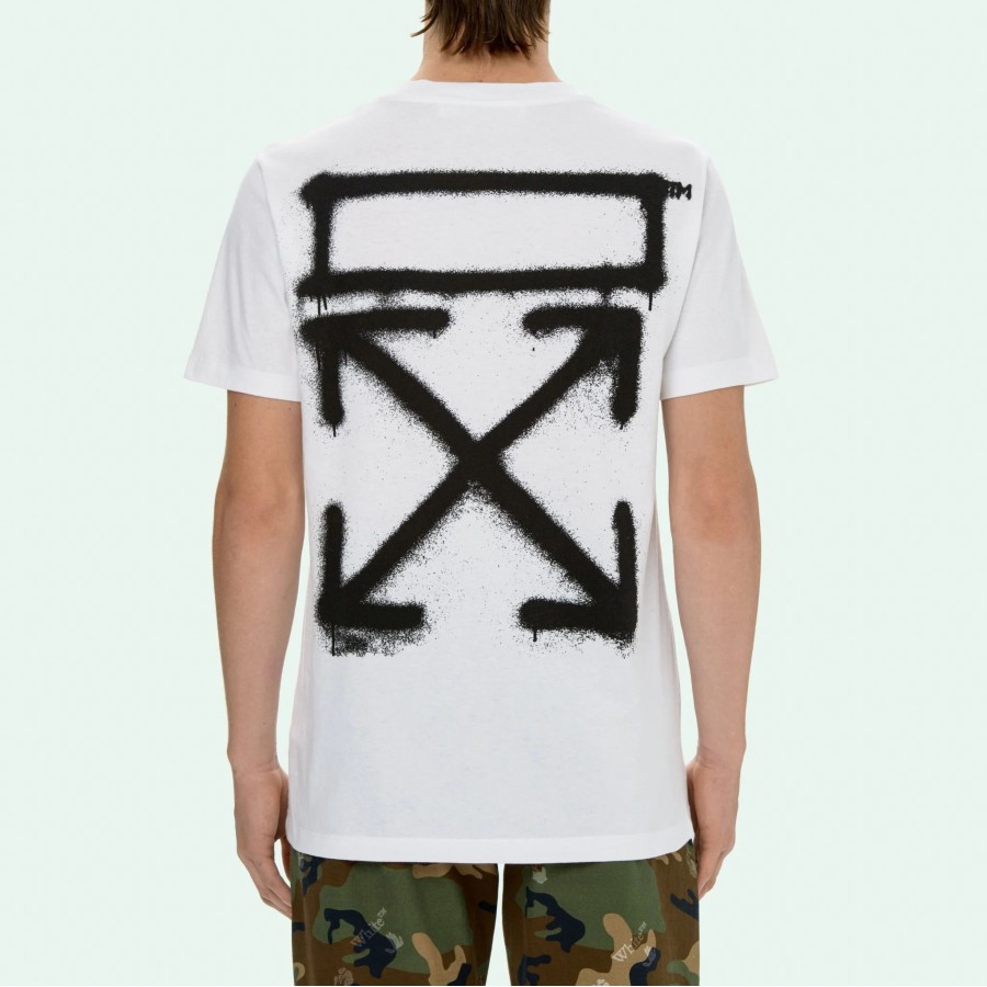 OW SS21 Spray Marker Slim Tee - White 100% Authentic
