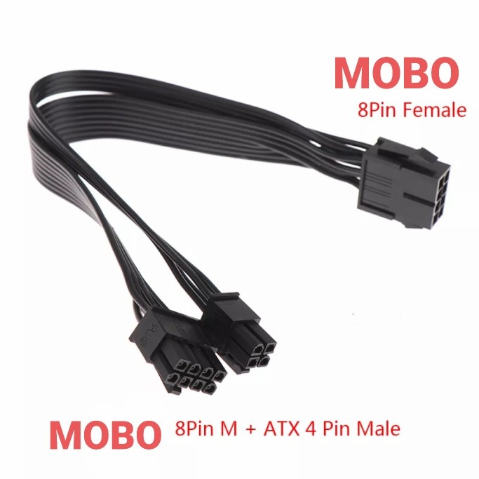 Kabel splitter 8 pin mobo cpu to 8+4pin cabang power motherboard