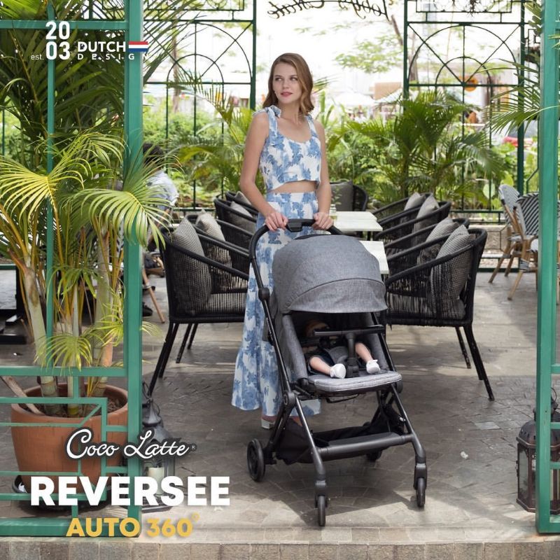 Stroller Cocolatte Reversee Auto 360 Derajat CL-BK 2166 Autofold / Kereta Dorong Bayi Hadap Ibu