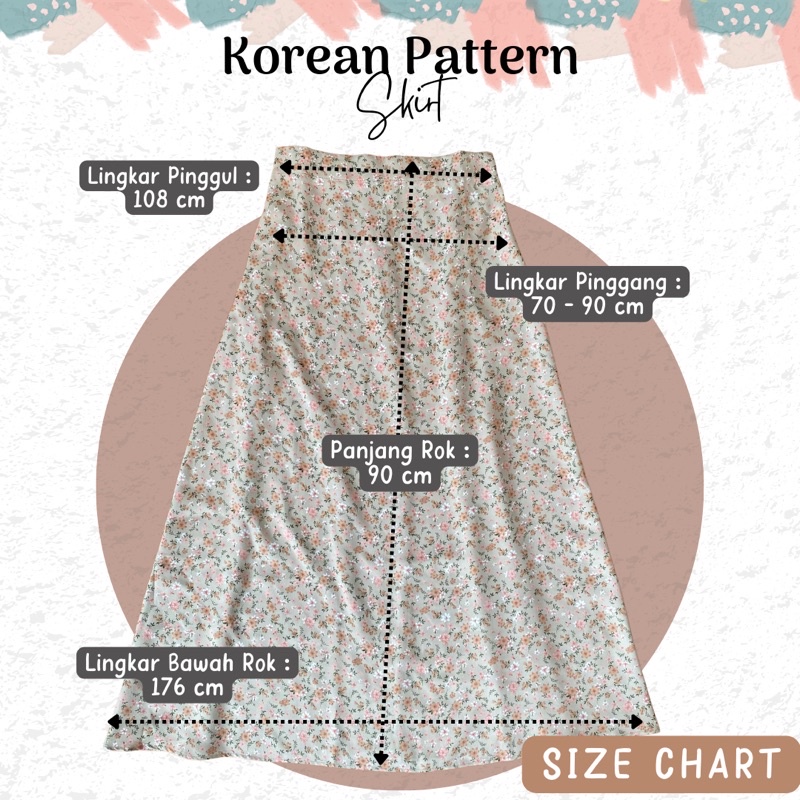 Florist dan Pattern Korean Skirt | Rok Korea Kekinian Bunga-Bunga | Rok stylish OOTD | Korean style