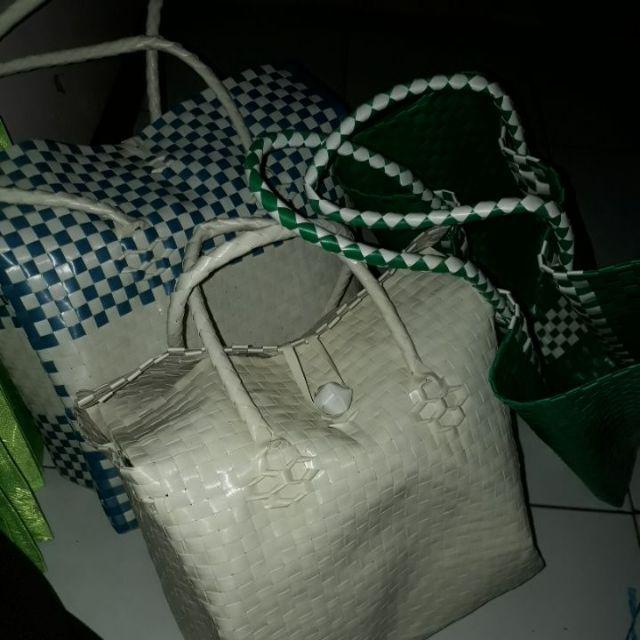 Tas Belanja  Anyaman Plastik Polos Hand Made
