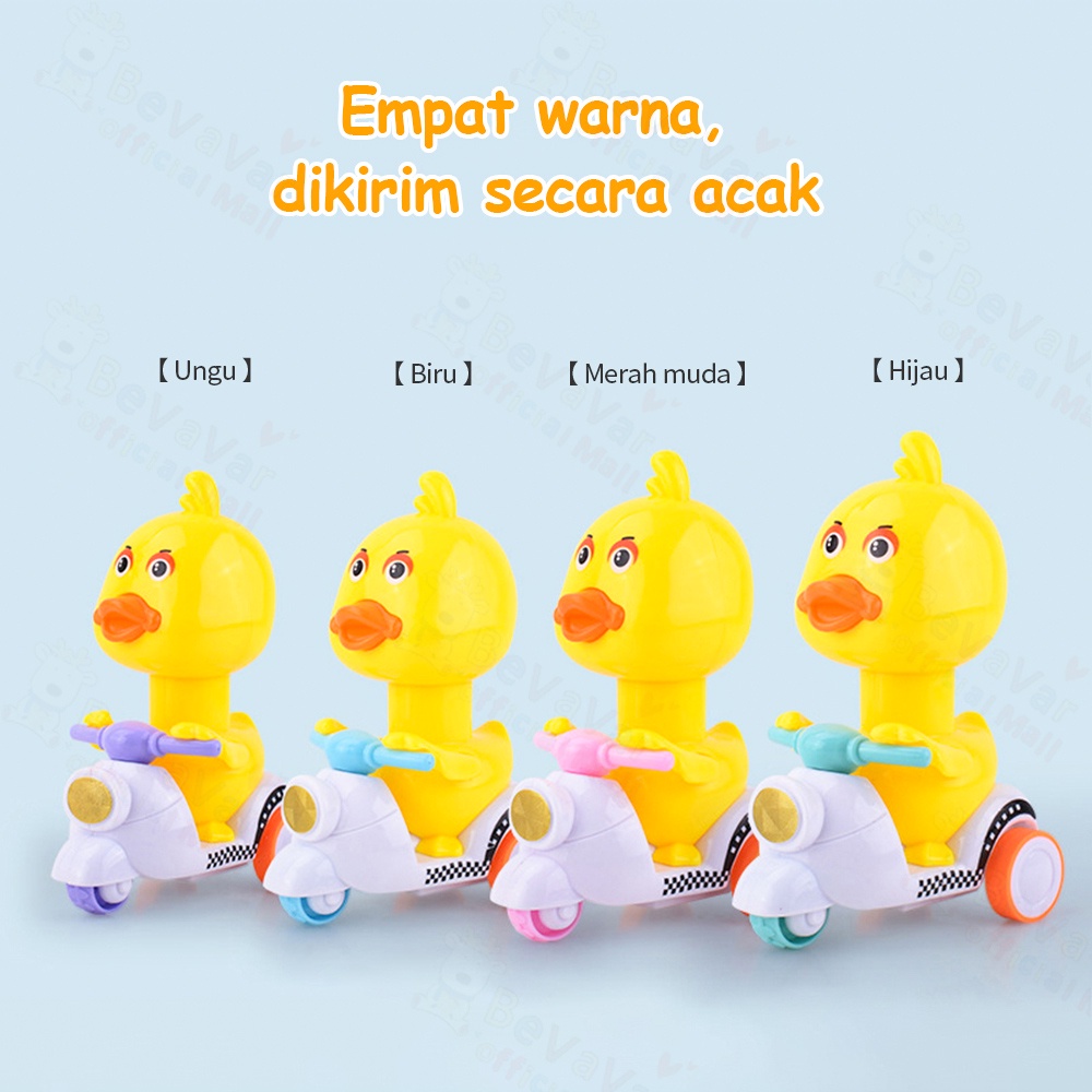 BEVAVAR Mainan Anak Bebek Motor Lucu Mainan Mobil Motor Bentuk Bebek