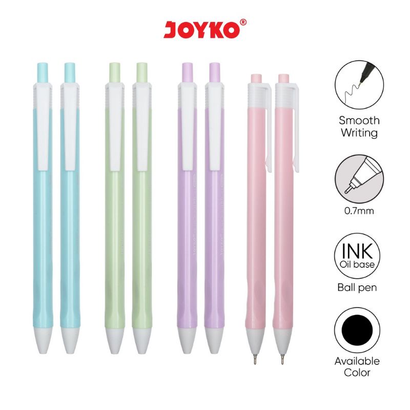 

BOLPEN JOYKO RETRACTABLE MURAH !! BOLPEN JOYKO BP-342 VOKUS PTL 0.7 mm | TRIANGULAR GRIP | ECER WARNA PASTEL