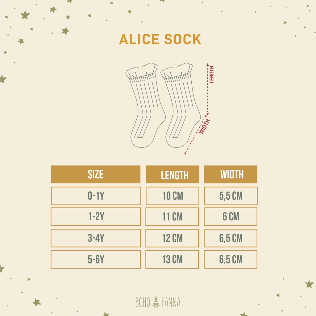 BOHOPANNA Alice Sock ( Kaos Kaki Anak)