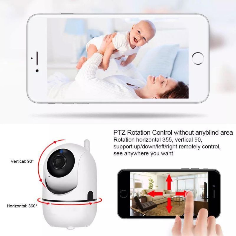 IP Camera Ycc365 Camera Cctv 8Mp WiFi Wireless HD 1080p Infrared Night Vision