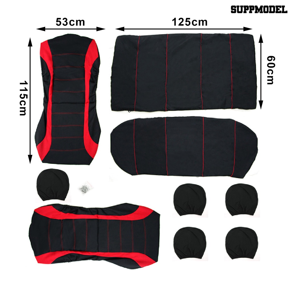 Suppmodel 9Pcs / Set Cover Jok Mobil Anti Debu Mudah Dipasang Bisa Dicuci