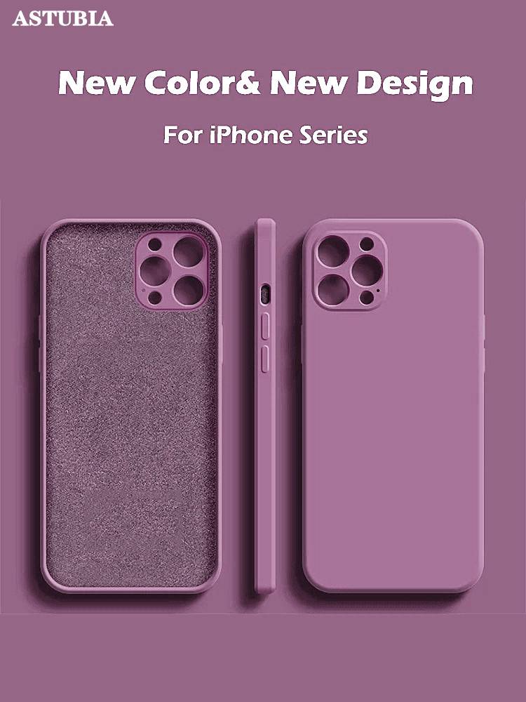 Case Pelindung Penuh Bahan Silikon Cair Untuk Iphone 11 12 Pro Max Mini Xs Max Xr X 7 8 Plus Se2