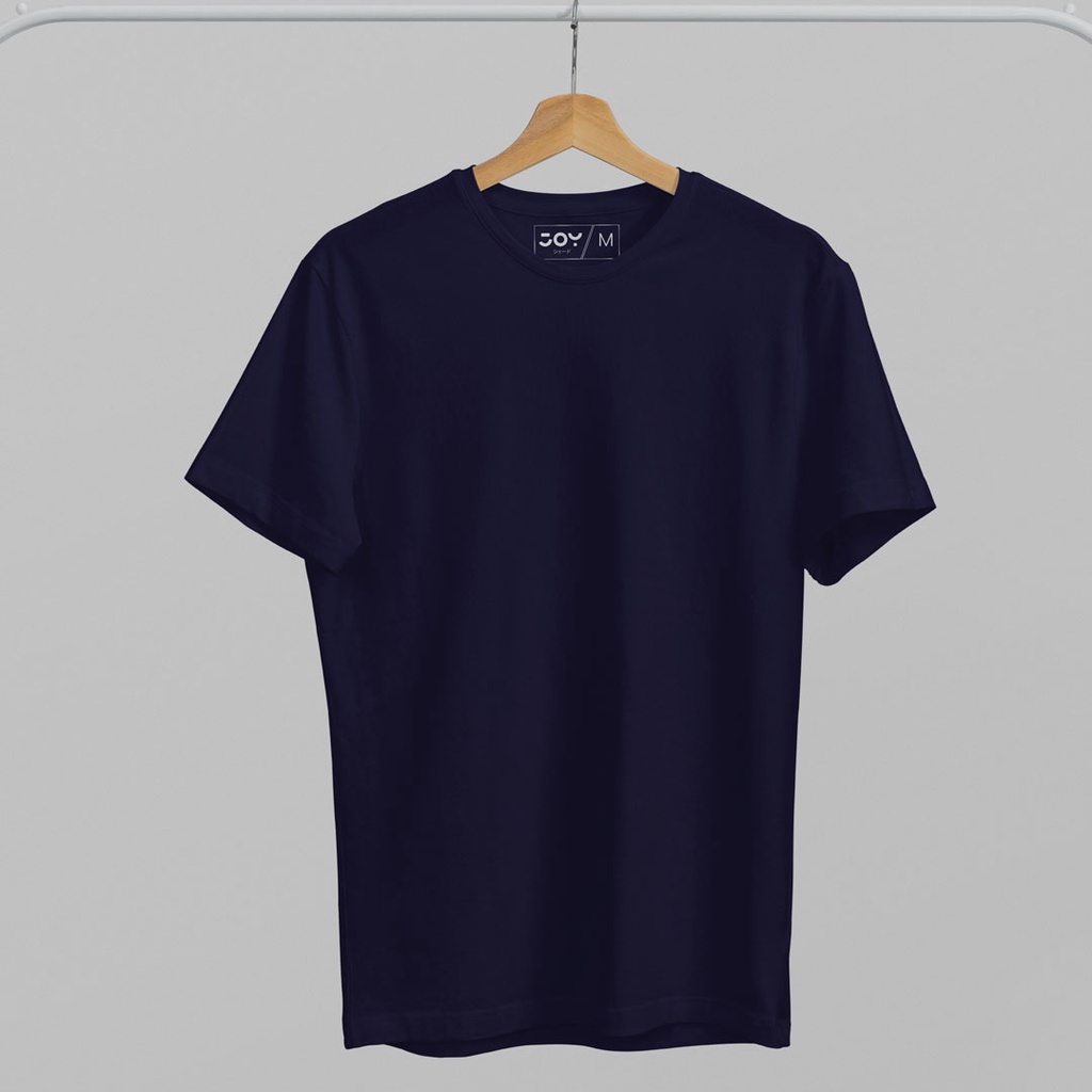 JOY SHADE Kaos Polos Navy Circular Knit T-Shirt