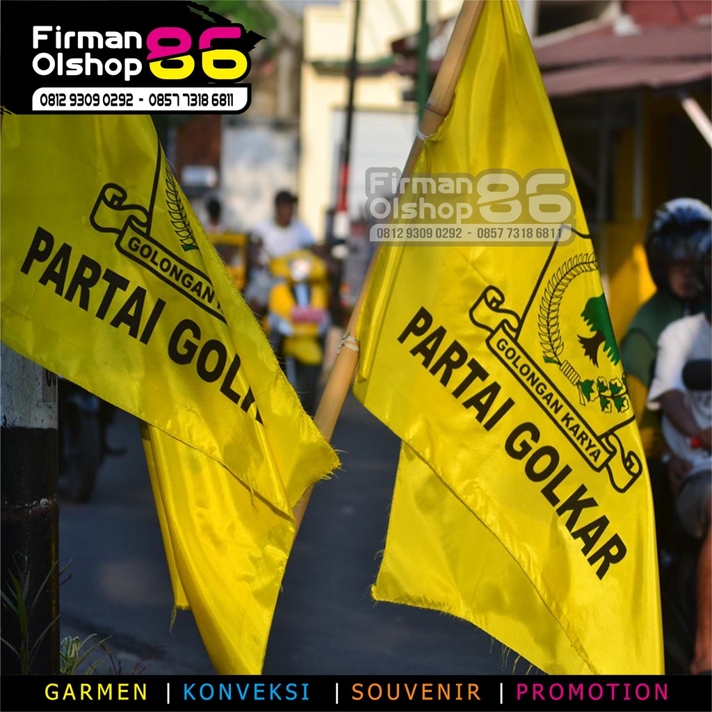 Jual BENDERA PARTAI GOLKAR BENDERA GOLKAR UKURAN 60X90 HARGA PER 100 ...