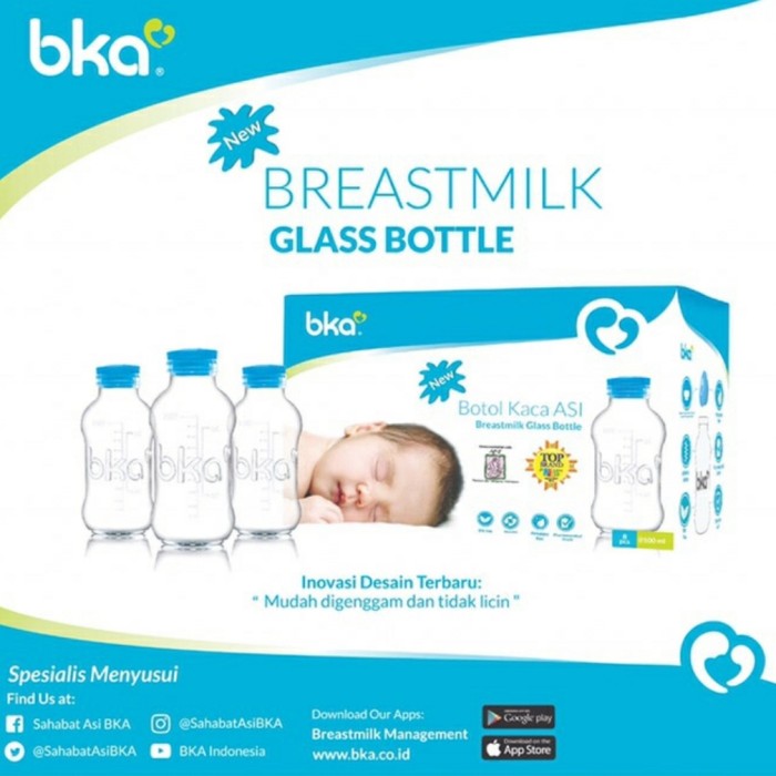 (Free Bubblewrap) BKA Botol Kaca ASI isi 8pcs Botol ASIP