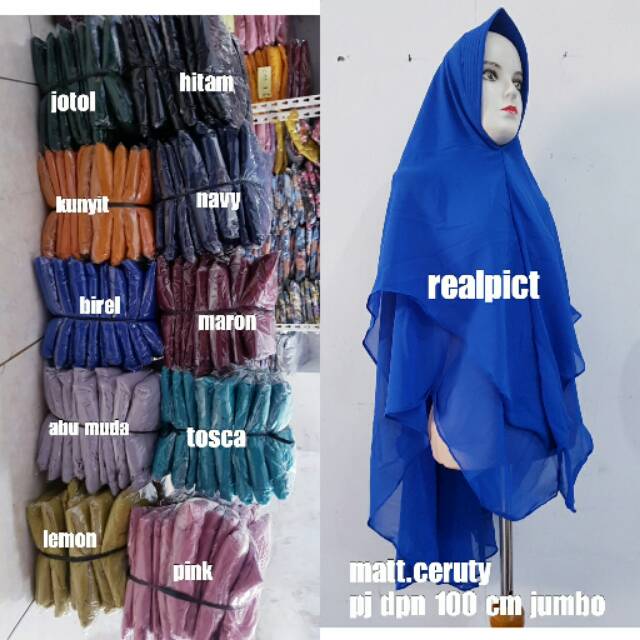 Jilbab ceruti 2 layer