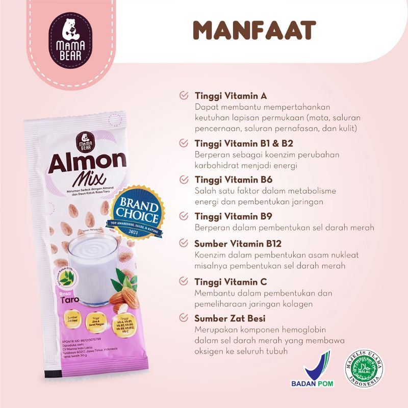 MamaBear Almon Mix Rasa Taro | Pelancar ASI | ASI Booster n