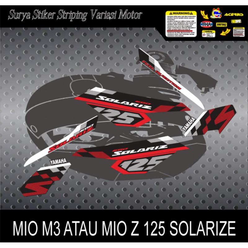STIKER STRIPING VARIASI YAMAHA MIO M3 Z MOTIF SOLARIZ