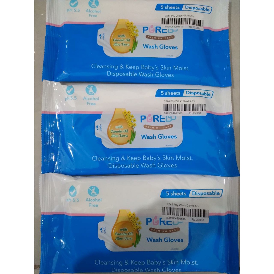Ay00 Pure Baby Wash Gloves / Waslap Sekali Pakai