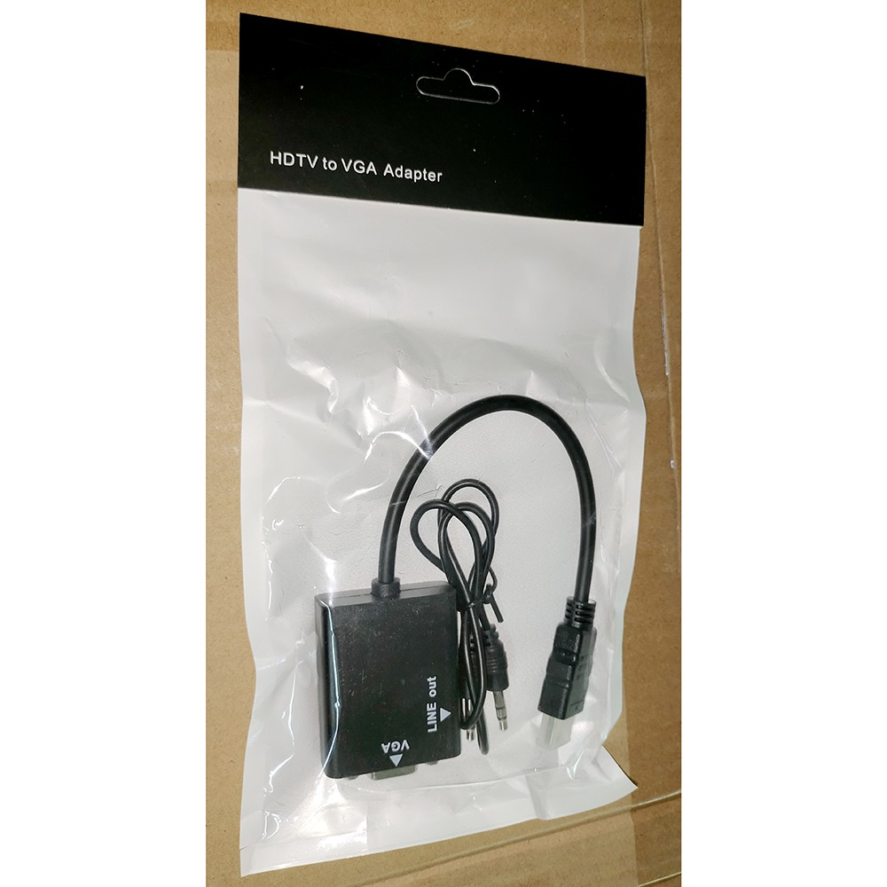 Kabel Adapter HDMI ke VGA Female Dengan Port Audio - HD008 - APIPFSBK Black