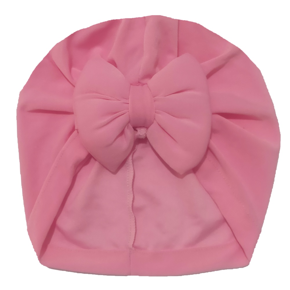 Topi Turban Ciput Bayi Perempuan Model Pita Kupu Kupu Busa Bahan Polos Umur 0 - 2 tahun Elastis