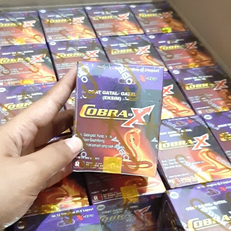 Cobra-X Kapsul original 1 box isi 12 sachet / Obat Gatal-Gatal (eksim) / Obat Alergi dan Kurap