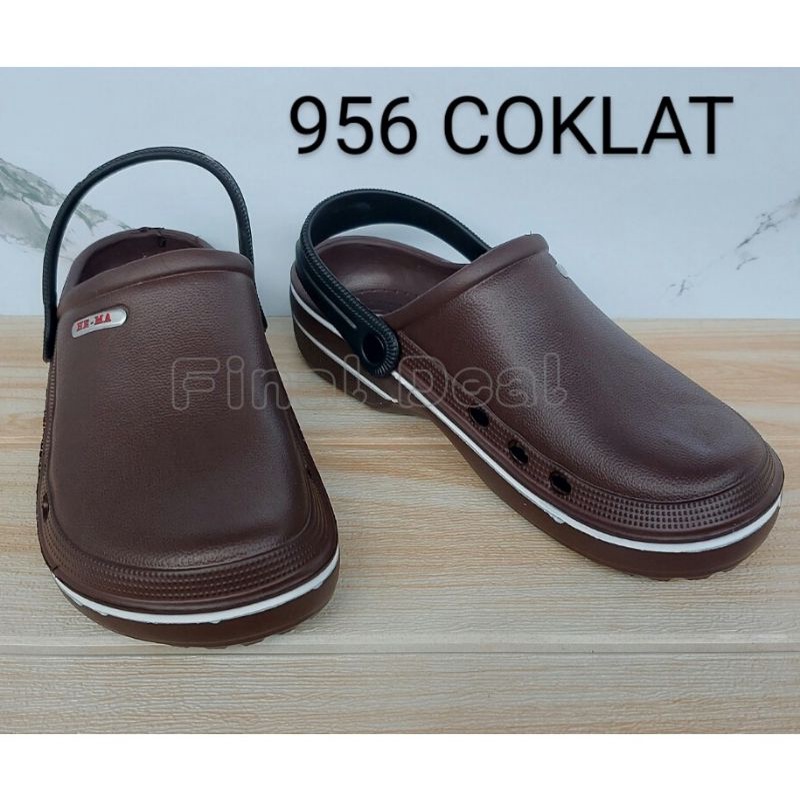 Sandal Kodok Coklat Hema Crocs, Sandal Perawat Dokter, Sandal  Kamar Mandi Anti Slip, Sandal Pabrik