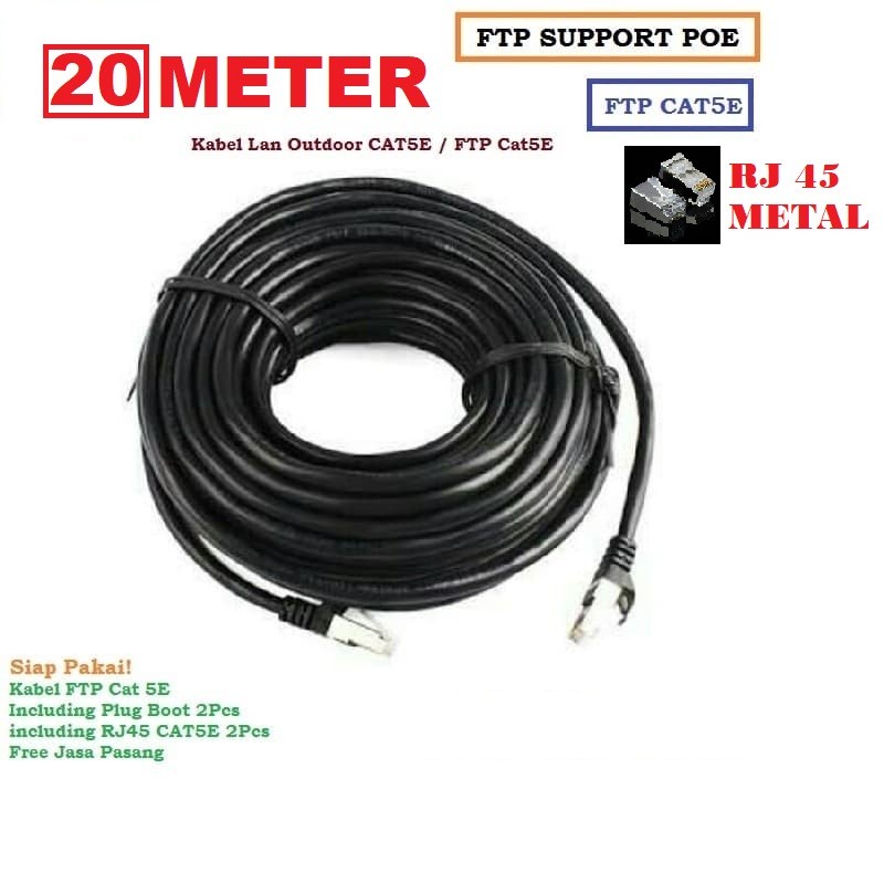 Kabel LAN outdoor STP FTP Cat5e 20M 20meter 20 meter high quality